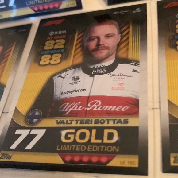 Bottas & Hulkenberg GOLD Formula 1 Turbo Attax 2022 Mega Lot of 10 - Picture 3 of 4